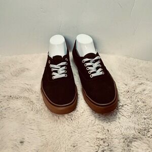 Vans Off The Wall Black Canvas Sneakers Gum Brown Sole Casual Shoes M 10.5/ W 12